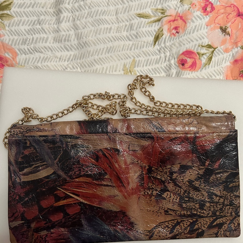 ETUI London brand hand painted Leather Clutch w Detachable Chain Crossbo… - Picture 2 of 9
